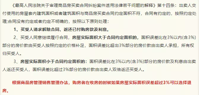 关于预售面积与实际面积的误差问题